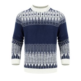 Men's Knitted Sweater Fashion Long-sleeved Pullover Tops Fall And Winter Clothing (Option: 1 Style-XL)