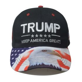 Trump same baseball cap US general election spot USA eagle Trump hat (colour: Printed Eagle Head - Black, size: Adjustable)