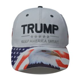 Trump same baseball cap US general election spot USA eagle Trump hat (colour: Printed Eagle Head - White, size: Adjustable)